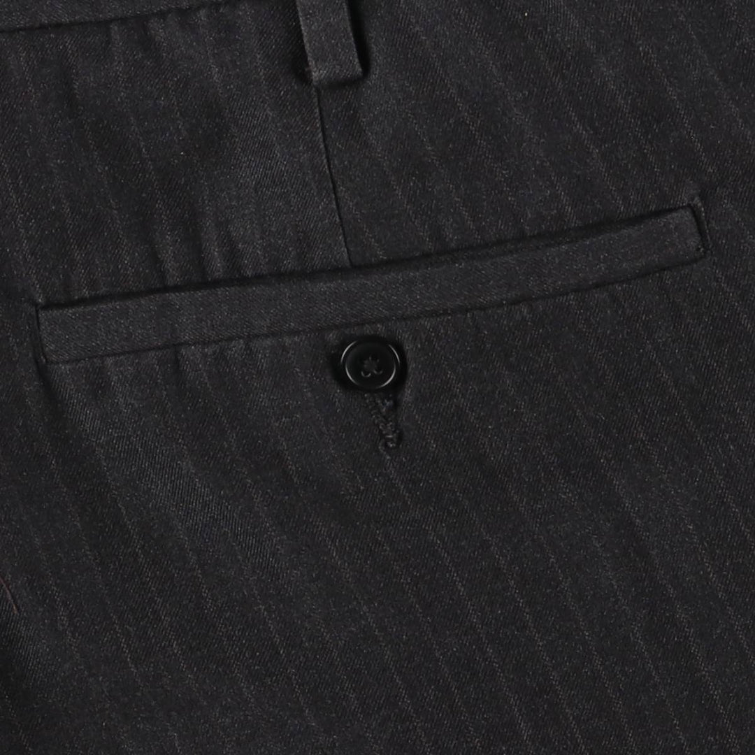 VAN HEUSEN Stripe Pattern Two-Pleated Slacks, Men's Size W32 polyester gray type Vintage Second Hand