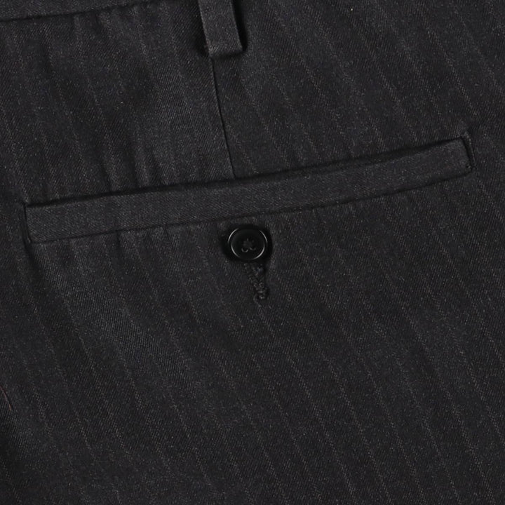 VAN HEUSEN Stripe Pattern Two-Pleated Slacks, Men's Size W32 polyester gray type Vintage Second Hand