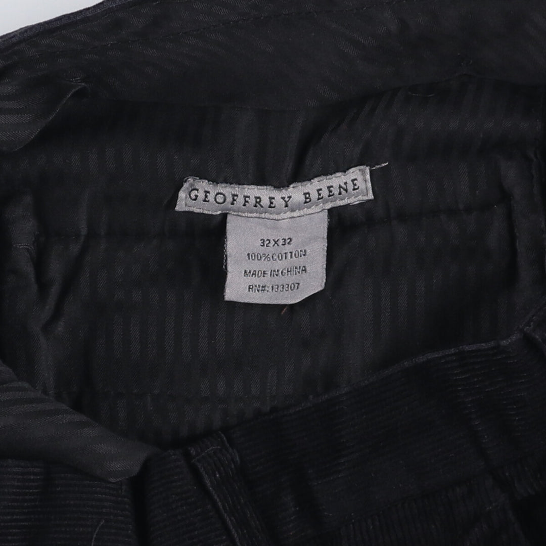 GEOFFRE BEENE Corduroy Pants Men's Size W33 cotton black type Vintage Second Hand