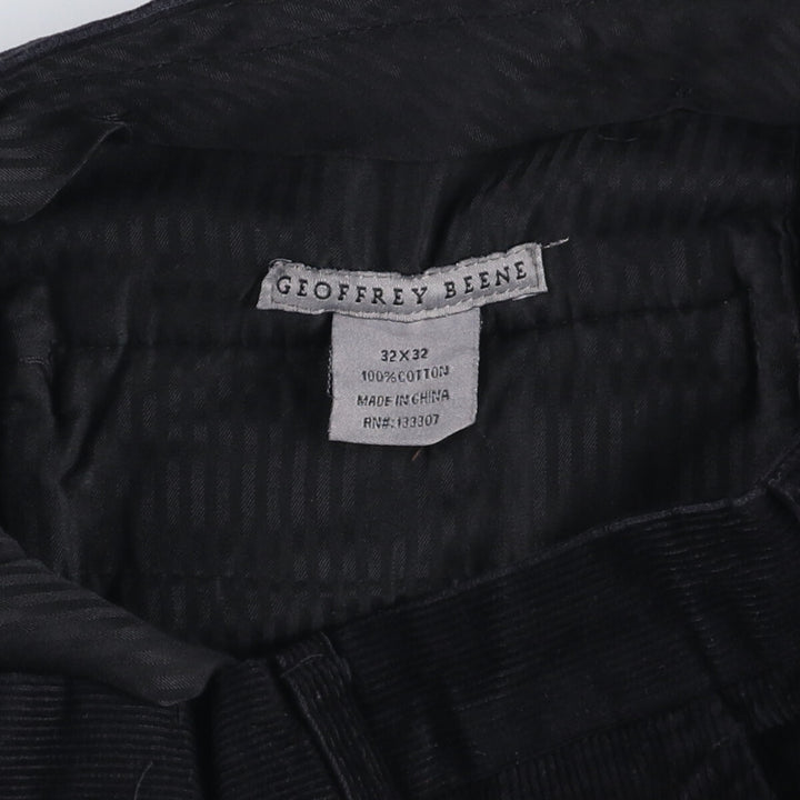 GEOFFRE BEENE Corduroy Pants Men's Size W33 cotton black type Vintage Second Hand