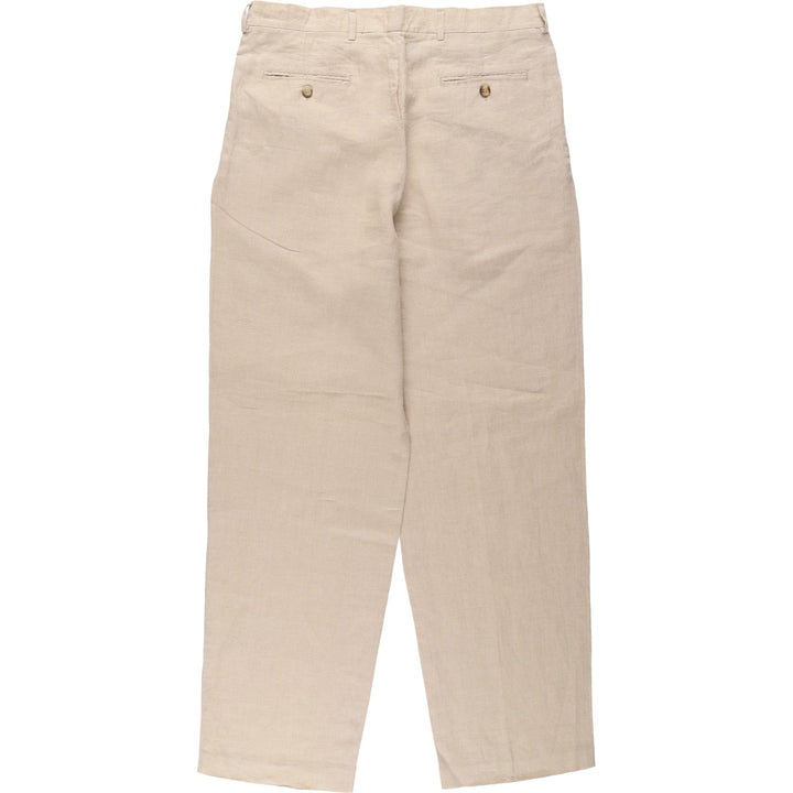 Joseph and Lyman two-pleat wide-leg trousers, men's size W36 (approx.) linen Beige type Vintage Second Hand