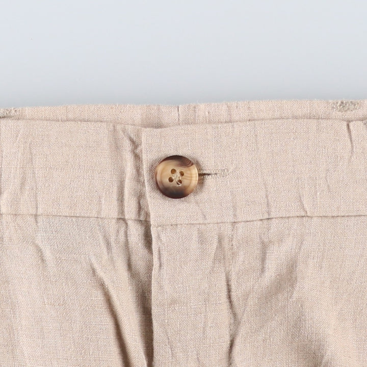 Joseph and Lyman two-pleat wide-leg trousers, men's size W36 (approx.) linen Beige type Vintage Second Hand