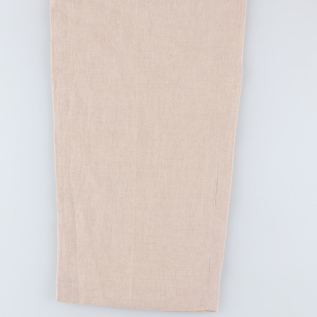 Joseph and Lyman two-pleat wide-leg trousers, men's size W36 (approx.) linen Beige type Vintage Second Hand