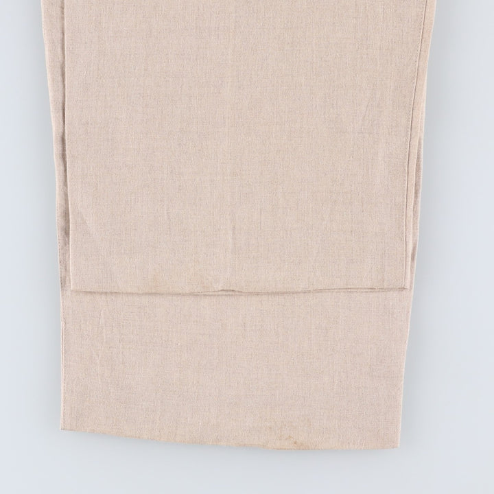 Joseph and Lyman two-pleat wide-leg trousers, men's size W36 (approx.) linen Beige type Vintage Second Hand