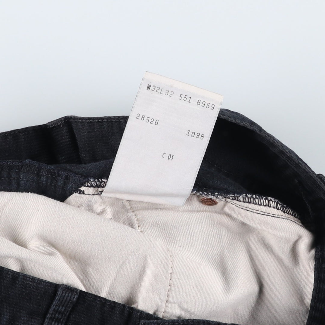1990'S Levi's 551-6959 Corduroy Pants, Men's Size W31 (approx.), Vintage cotton black type Vintage Second Hand