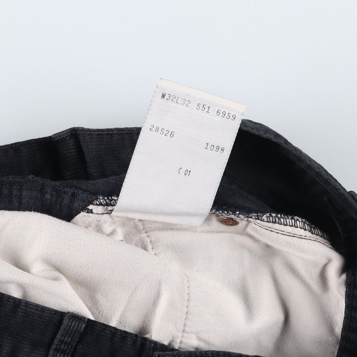 1990'S Levi's 551-6959 Corduroy Pants, Men's Size W31 (approx.), Vintage cotton black type Vintage Second Hand