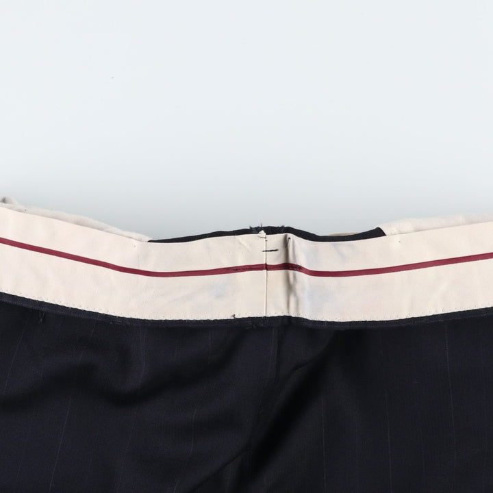 Vintage 70s-80'S Men's Two-Pleated Striped Slacks, Size W35 unclear black type Vintage Second Hand