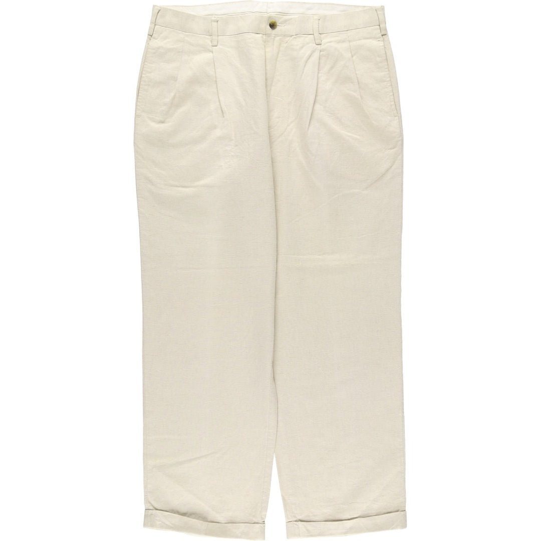 WEATHERPROOF Two-pleat Linen Pants, Men's Size 37 linen Beige type Vintage Second Hand