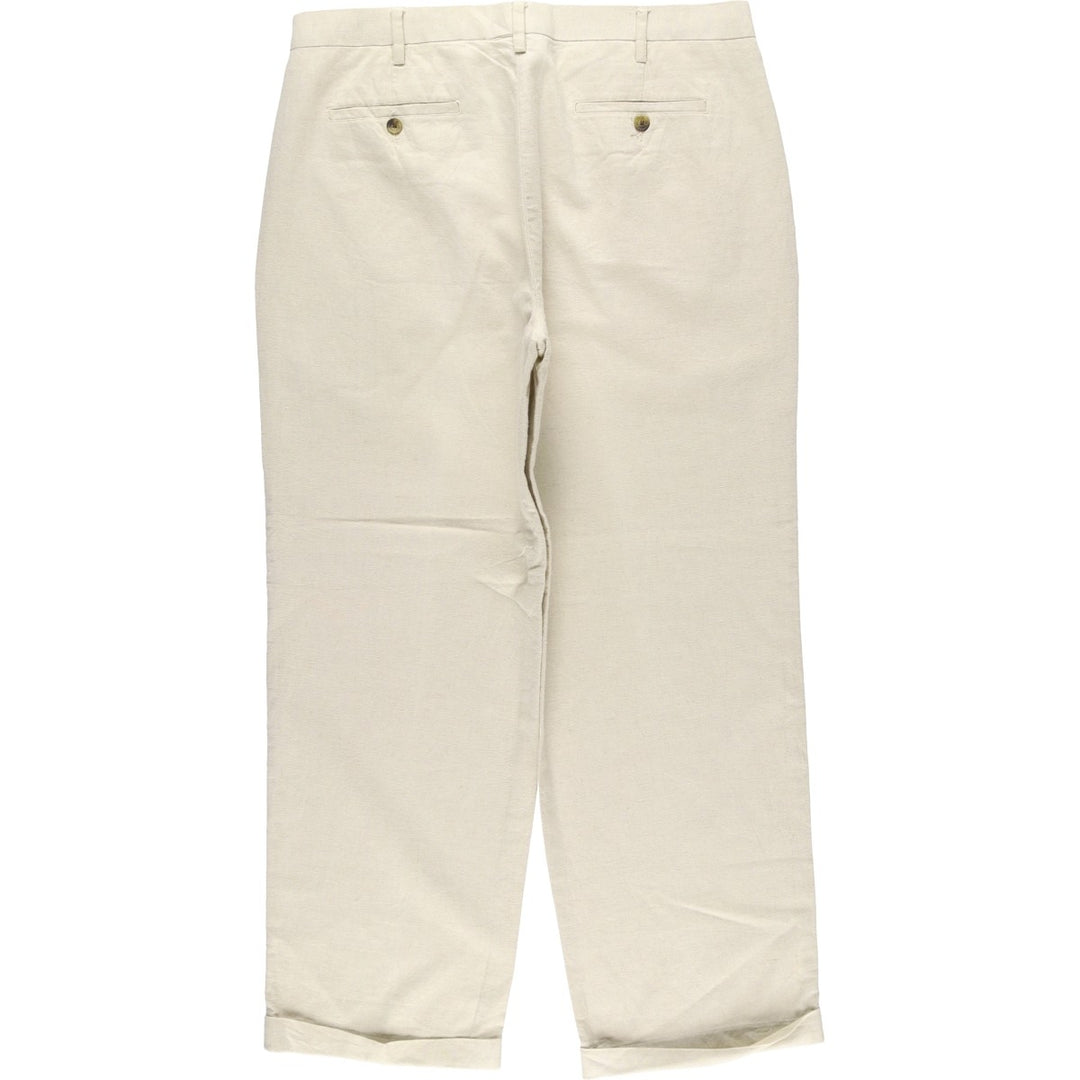WEATHERPROOF Two-pleat Linen Pants, Men's Size 37 linen Beige type Vintage Second Hand
