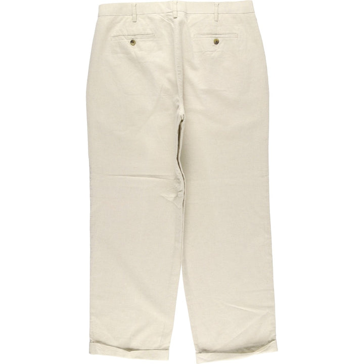 WEATHERPROOF Two-pleat Linen Pants, Men's Size 37 linen Beige type Vintage Second Hand