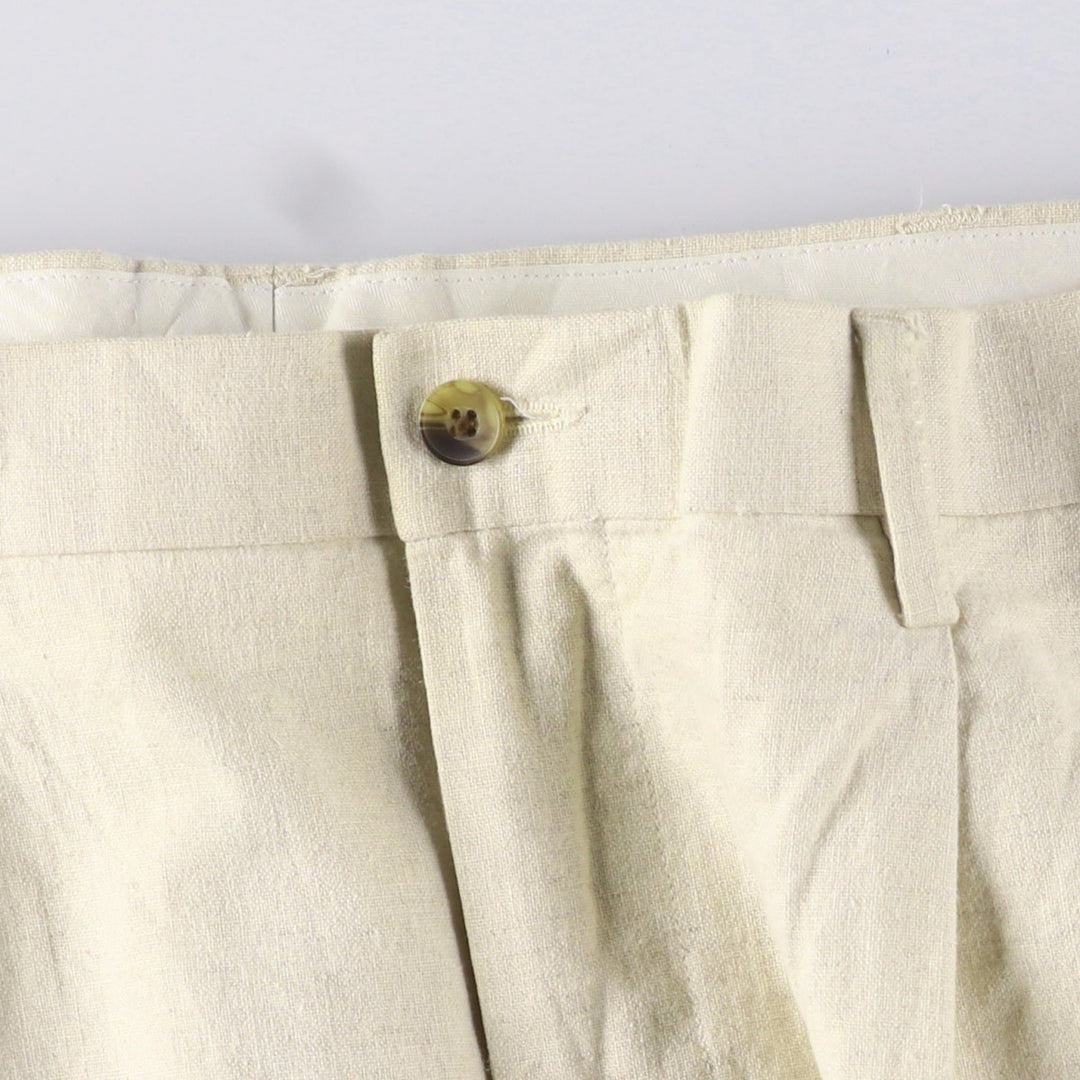 WEATHERPROOF Two-pleat Linen Pants, Men's Size 37 linen Beige type Vintage Second Hand