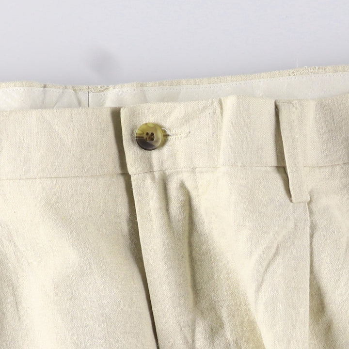 WEATHERPROOF Two-pleat Linen Pants, Men's Size 37 linen Beige type Vintage Second Hand