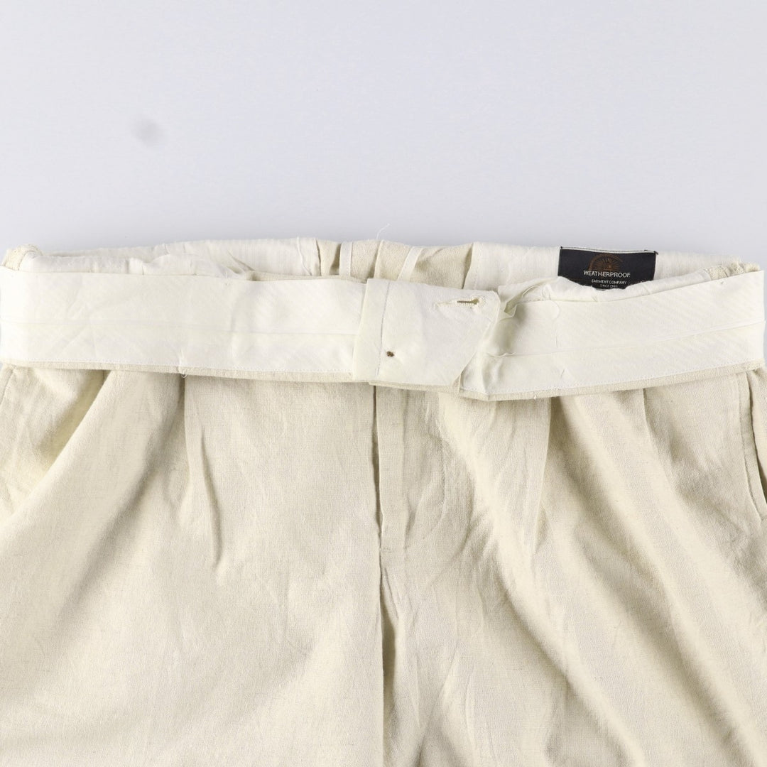 WEATHERPROOF Two-pleat Linen Pants, Men's Size 37 linen Beige type Vintage Second Hand