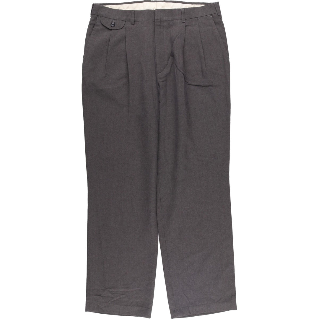 Haggar Two-pleat Slacks, Men's, Size W37 polyester gray type Vintage Second Hand