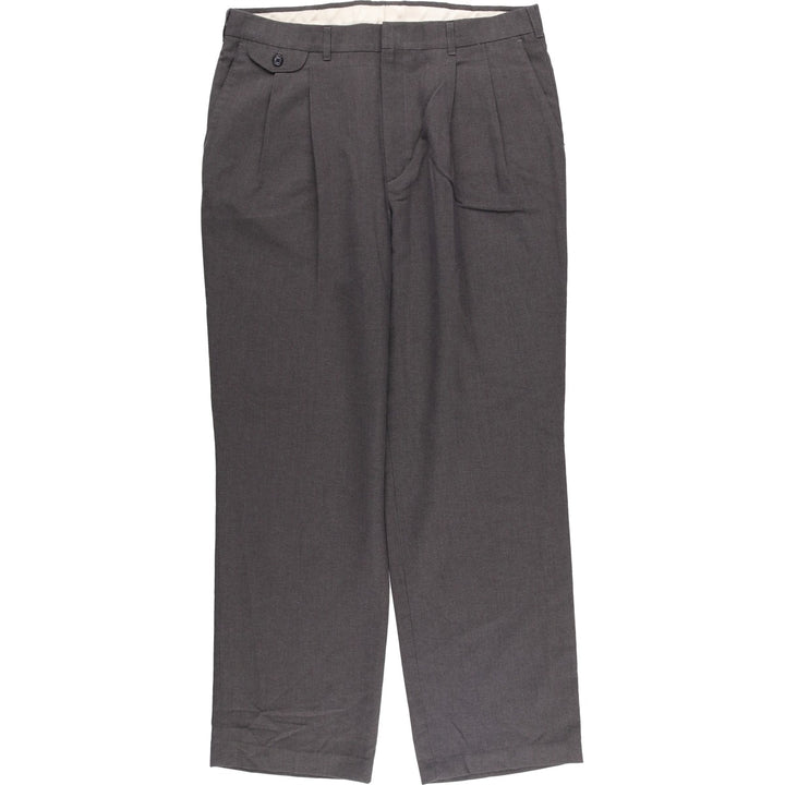 Haggar Two-pleat Slacks, Men's, Size W37 polyester gray type Vintage Second Hand