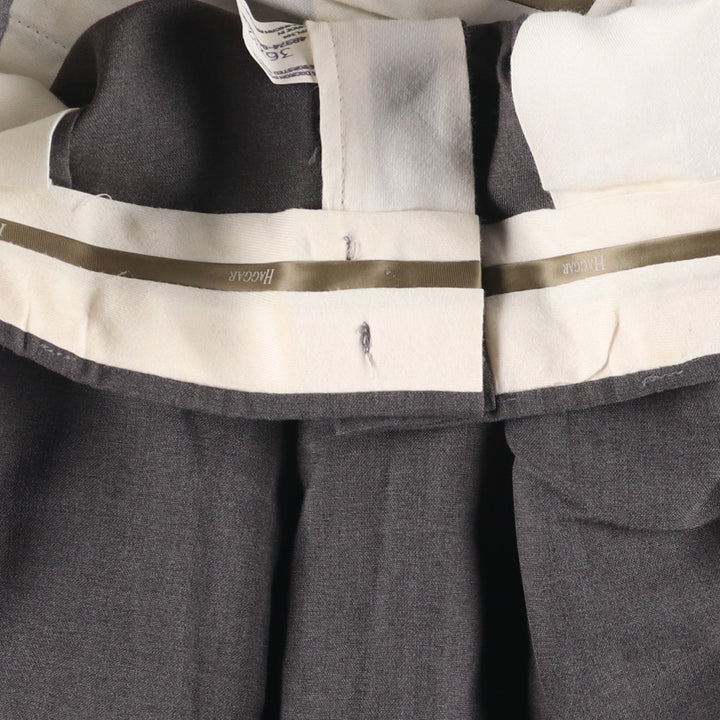 Haggar Two-pleat Slacks, Men's, Size W37 polyester gray type Vintage Second Hand