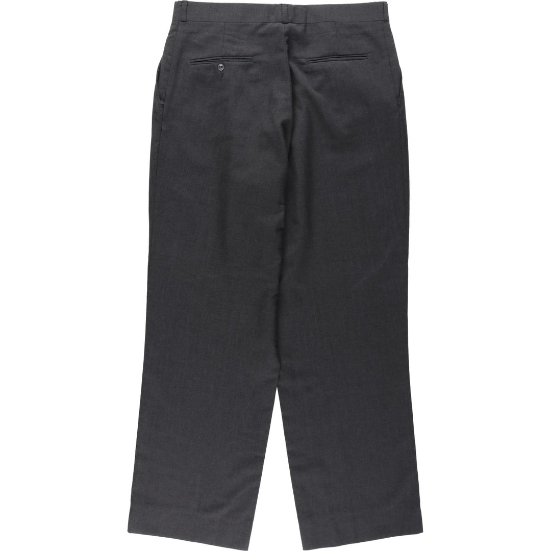 ~90'S Two-pleat slacks, wide-leg pants, men's size W35 equivalent, vintage wide-leg pants unclear gray type Vintage Second Hand
