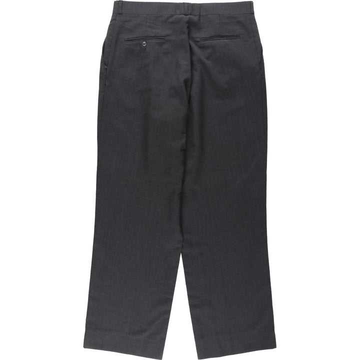 ~90'S Two-pleat slacks, wide-leg pants, men's size W35 equivalent, vintage wide-leg pants unclear gray type Vintage Second Hand