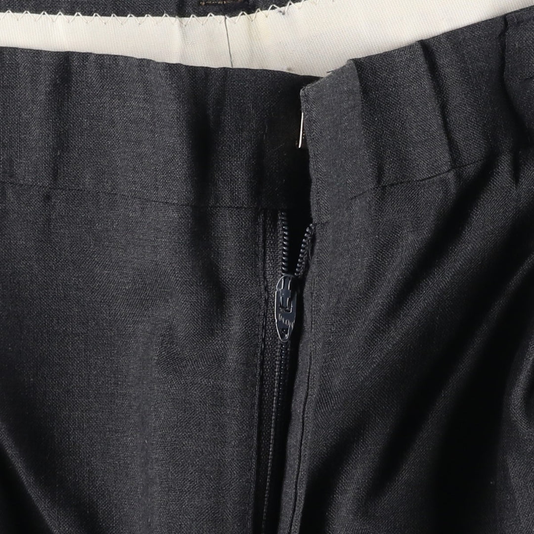 ~90'S Two-pleat slacks, wide-leg pants, men's size W35 equivalent, vintage wide-leg pants unclear gray type Vintage Second Hand