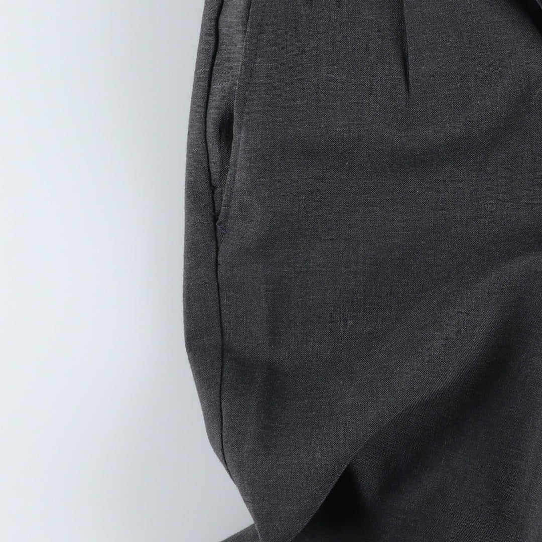 ~90'S Two-pleat slacks, wide-leg pants, men's size W35 equivalent, vintage wide-leg pants unclear gray type Vintage Second Hand