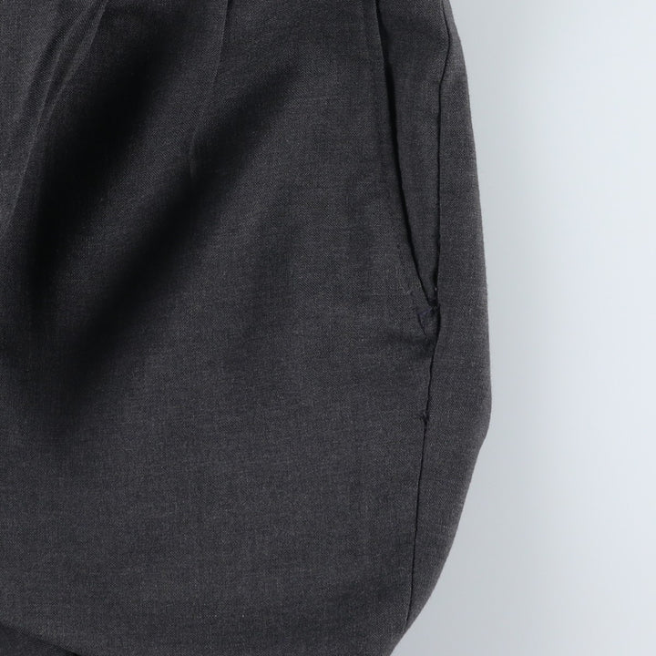 ~90'S Two-pleat slacks, wide-leg pants, men's size W35 equivalent, vintage wide-leg pants unclear gray type Vintage Second Hand