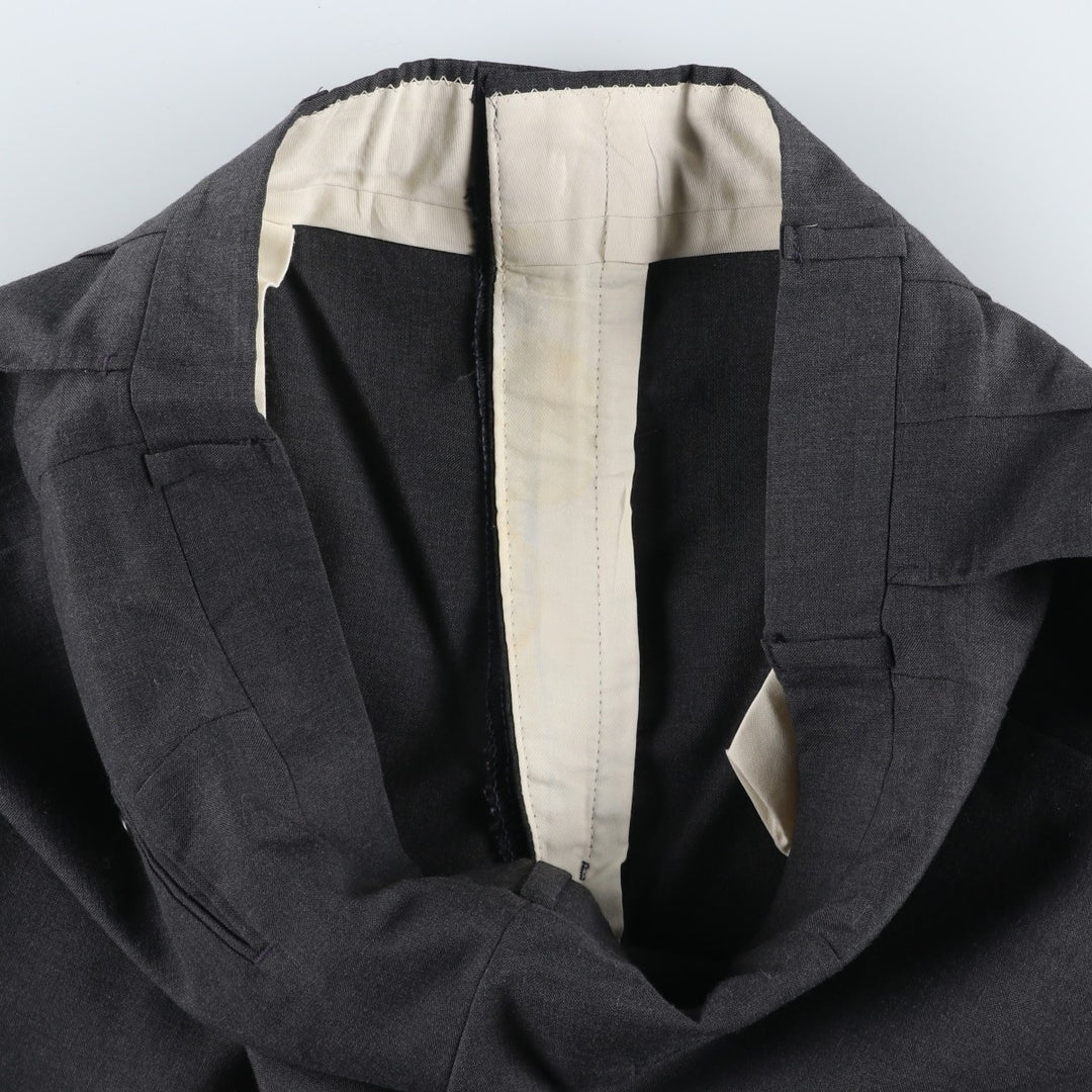 ~90'S Two-pleat slacks, wide-leg pants, men's size W35 equivalent, vintage wide-leg pants unclear gray type Vintage Second Hand