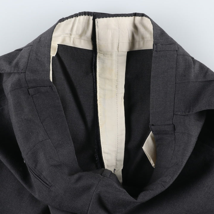 ~90'S Two-pleat slacks, wide-leg pants, men's size W35 equivalent, vintage wide-leg pants unclear gray type Vintage Second Hand