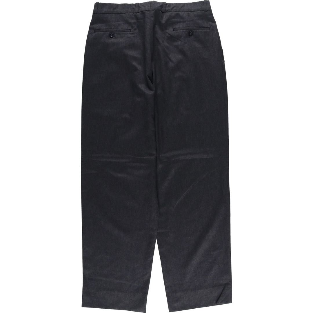 LINEAGE MOORES Two-pleat Polyester and Wool Pants, Men's Size 34 polyester black type Vintage Second Hand