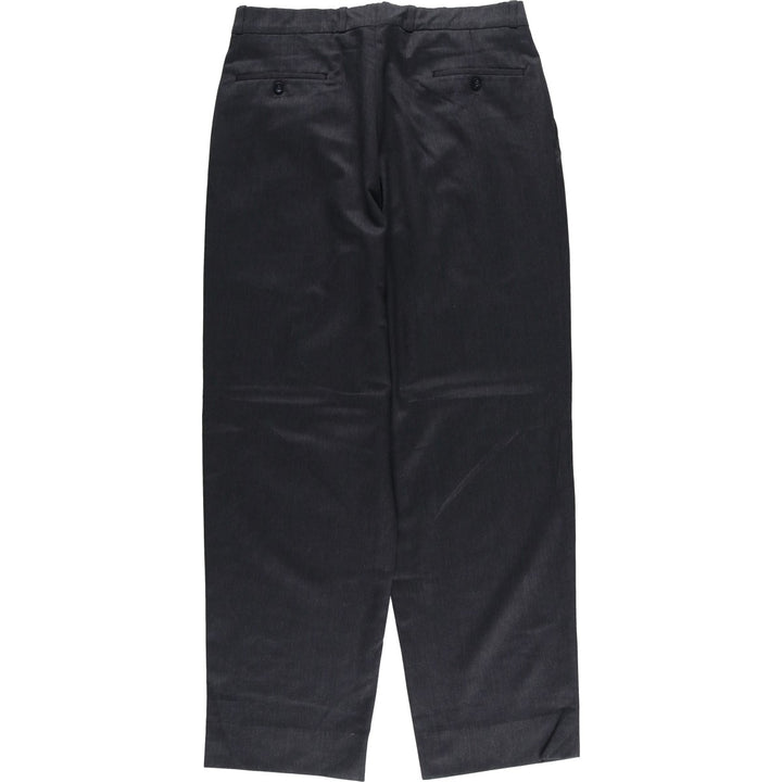 LINEAGE MOORES Two-pleat Polyester and Wool Pants, Men's Size 34 polyester black type Vintage Second Hand