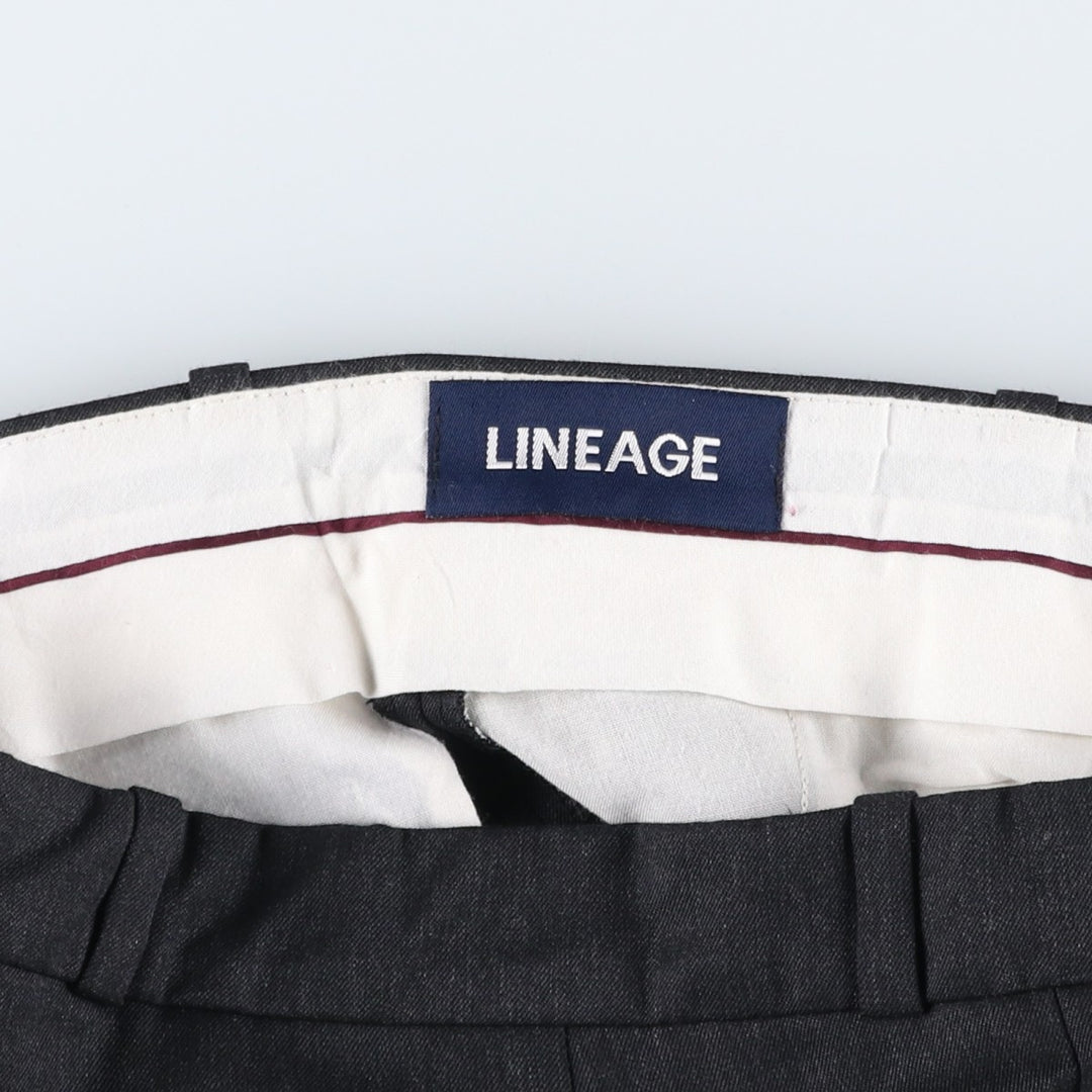 LINEAGE MOORES Two-pleat Polyester and Wool Pants, Men's Size 34 polyester black type Vintage Second Hand