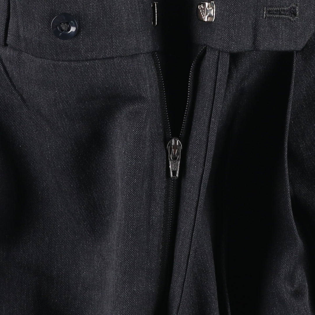 LINEAGE MOORES Two-pleat Polyester and Wool Pants, Men's Size 34 polyester black type Vintage Second Hand