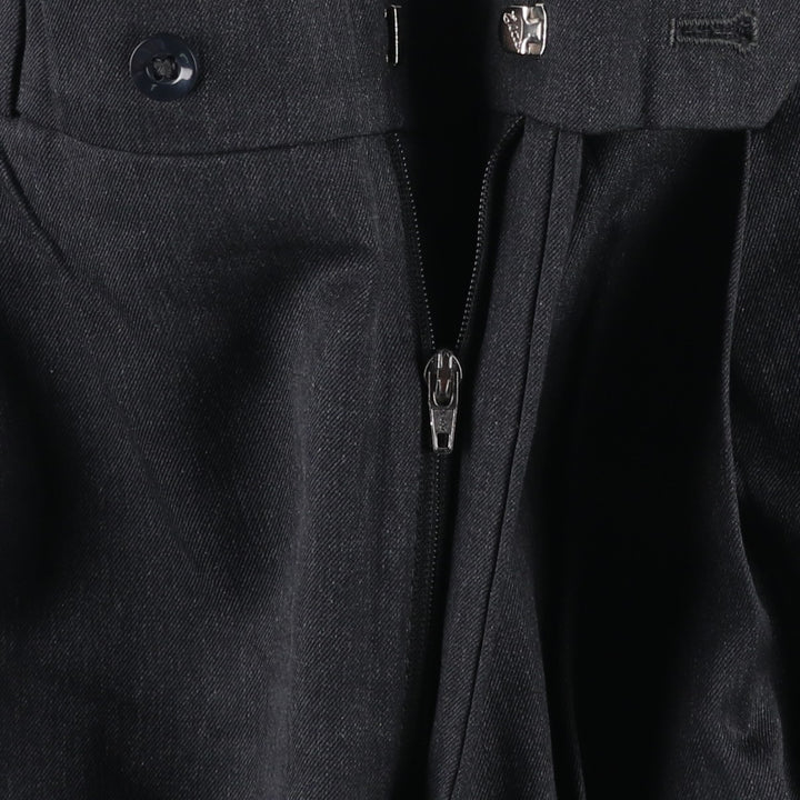 LINEAGE MOORES Two-pleat Polyester and Wool Pants, Men's Size 34 polyester black type Vintage Second Hand