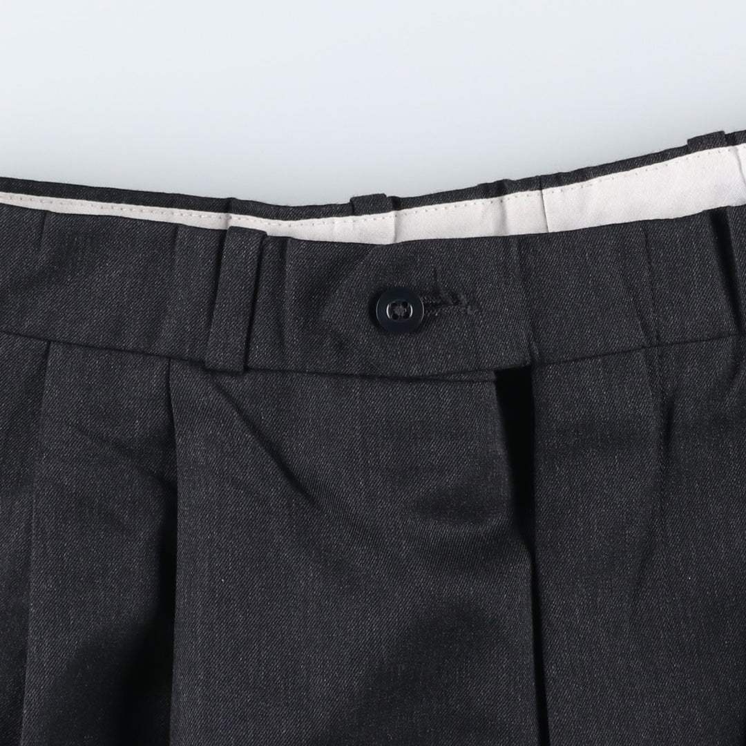 LINEAGE MOORES Two-pleat Polyester and Wool Pants, Men's Size 34 polyester black type Vintage Second Hand