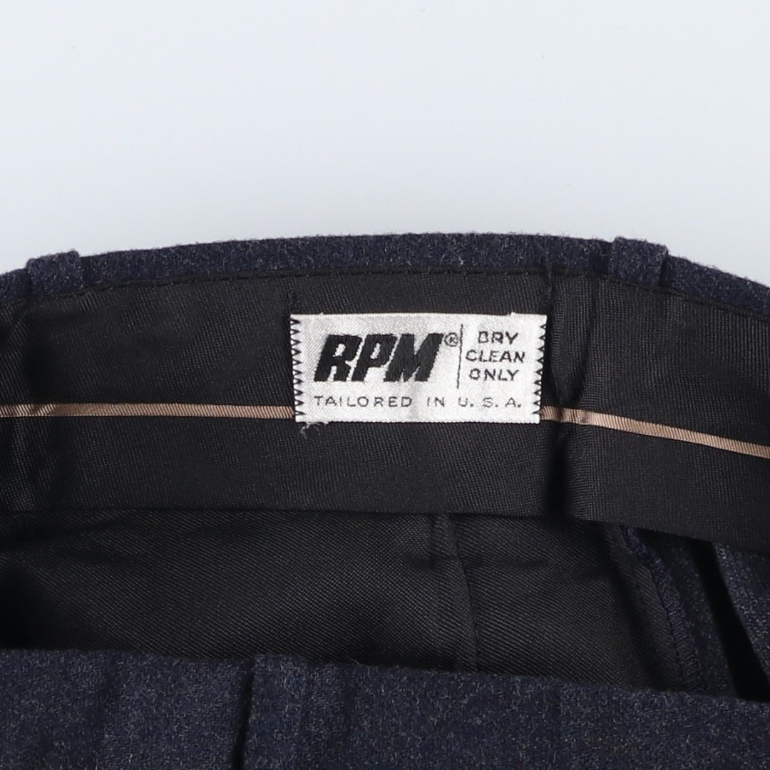 RPM Wool Pants Slacks, Made in USA, Men's, Size W31 unclear navy blue type Vintage Second Hand