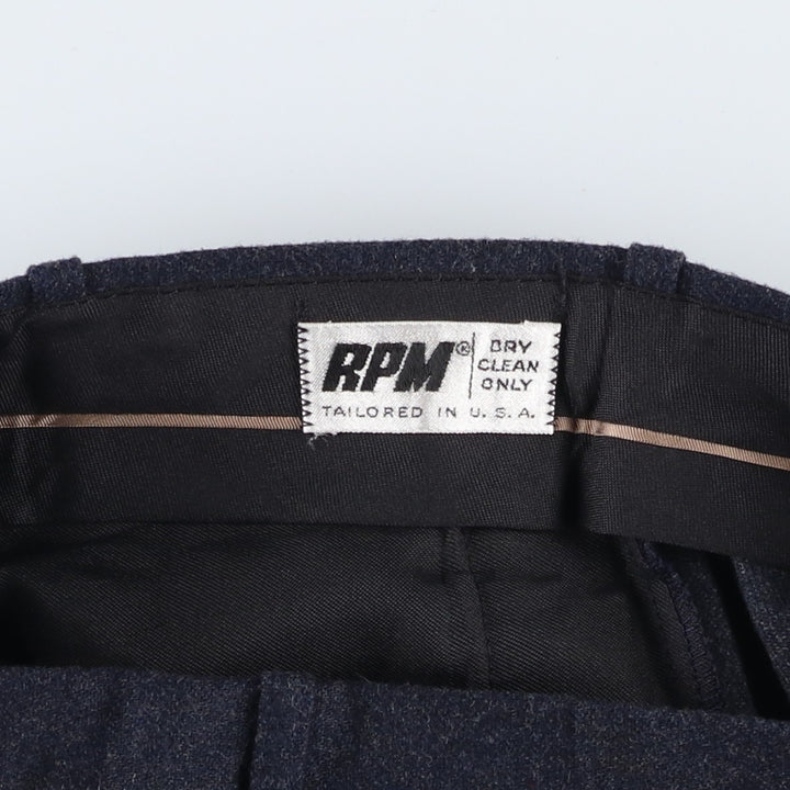 RPM Wool Pants Slacks, Made in USA, Men's, Size W31 unclear navy blue type Vintage Second Hand