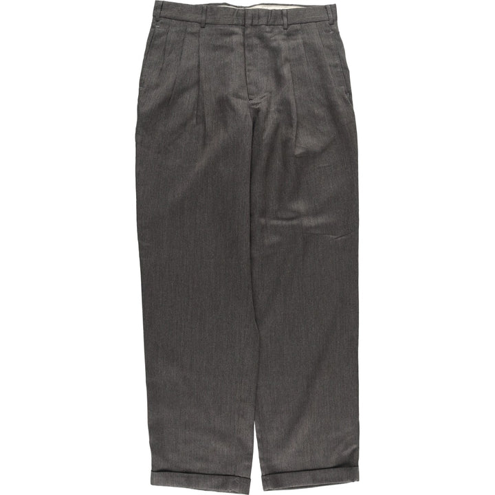 NINO CERRUTI Three-pleat Slacks, Men's Size 34 polyester gray type Vintage Second Hand