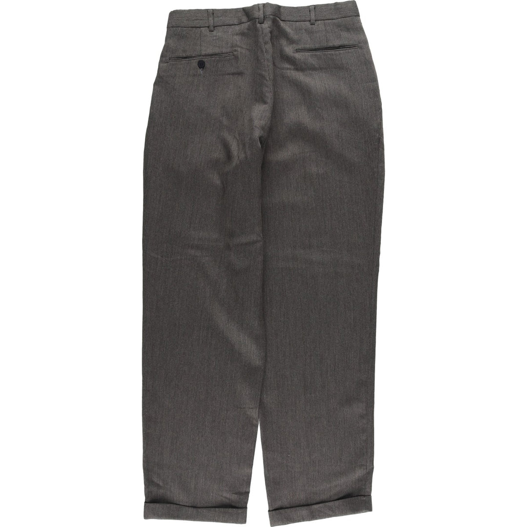 NINO CERRUTI Three-pleat Slacks, Men's Size 34 polyester gray type Vintage Second Hand