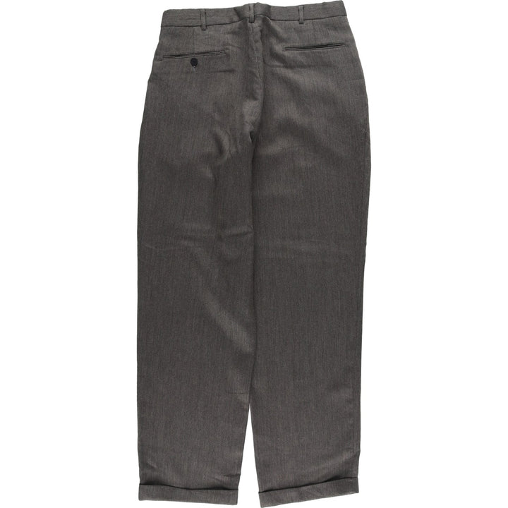 NINO CERRUTI Three-pleat Slacks, Men's Size 34 polyester gray type Vintage Second Hand