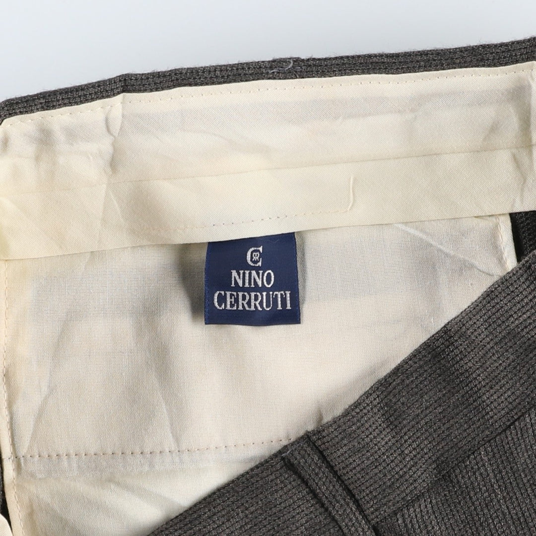 NINO CERRUTI Three-pleat Slacks, Men's Size 34 polyester gray type Vintage Second Hand
