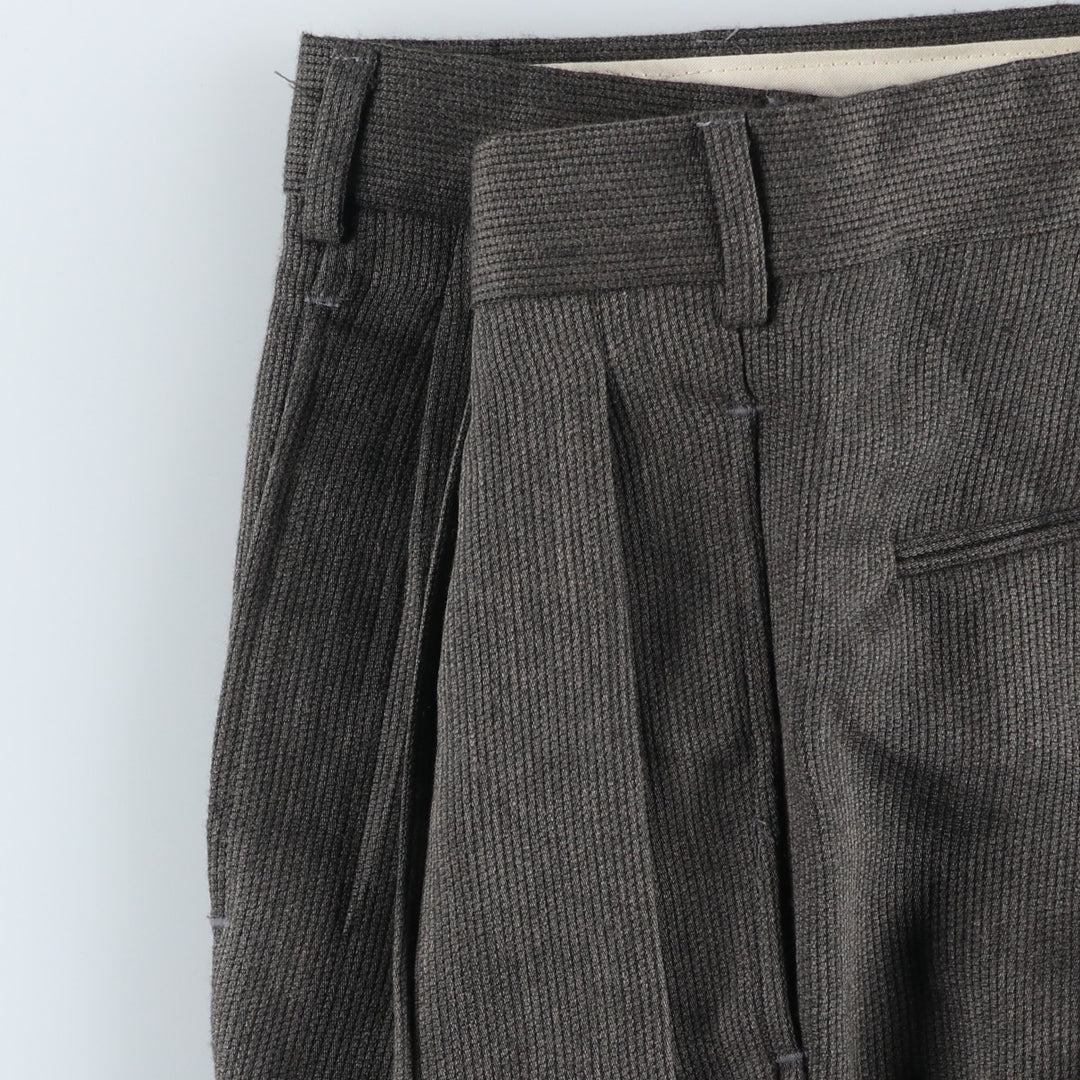 NINO CERRUTI Three-pleat Slacks, Men's Size 34 polyester gray type Vintage Second Hand