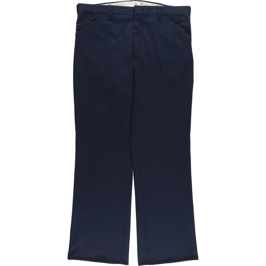 Men's slacks, size W35, zipper fly unclear navy blue type Vintage Second Hand