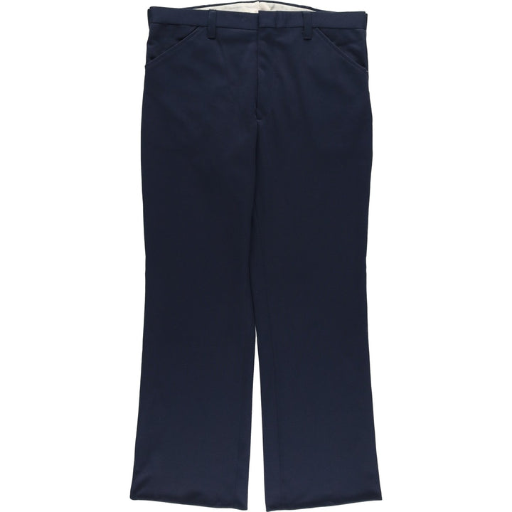 Men's slacks, size W35, zipper fly unclear navy blue type Vintage Second Hand