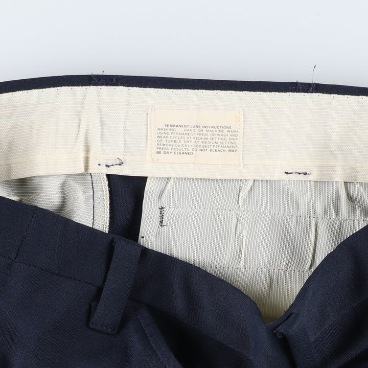 Men's slacks, size W35, zipper fly unclear navy blue type Vintage Second Hand