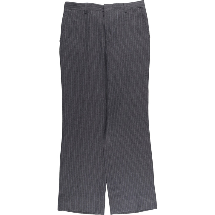 Vintage 1960'S striped wool pants, men's size W32 unclear gray type Vintage Second Hand