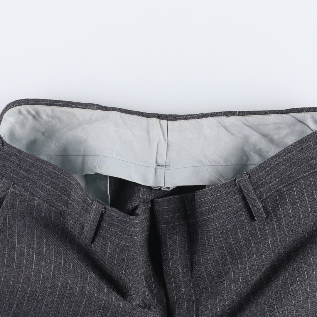 Vintage 1960'S striped wool pants, men's size W32 unclear gray type Vintage Second Hand