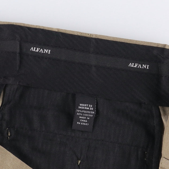 ALFANI One-Tuck Slacks, Men's, Size W31 polyester Beige type Vintage Second Hand