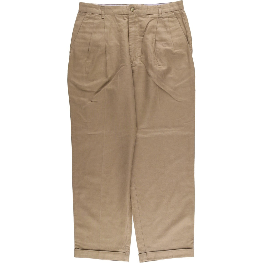 CLUB ROOM Two-pleat Linen Pants, Men's Size 34 linen Beige type Vintage Second Hand