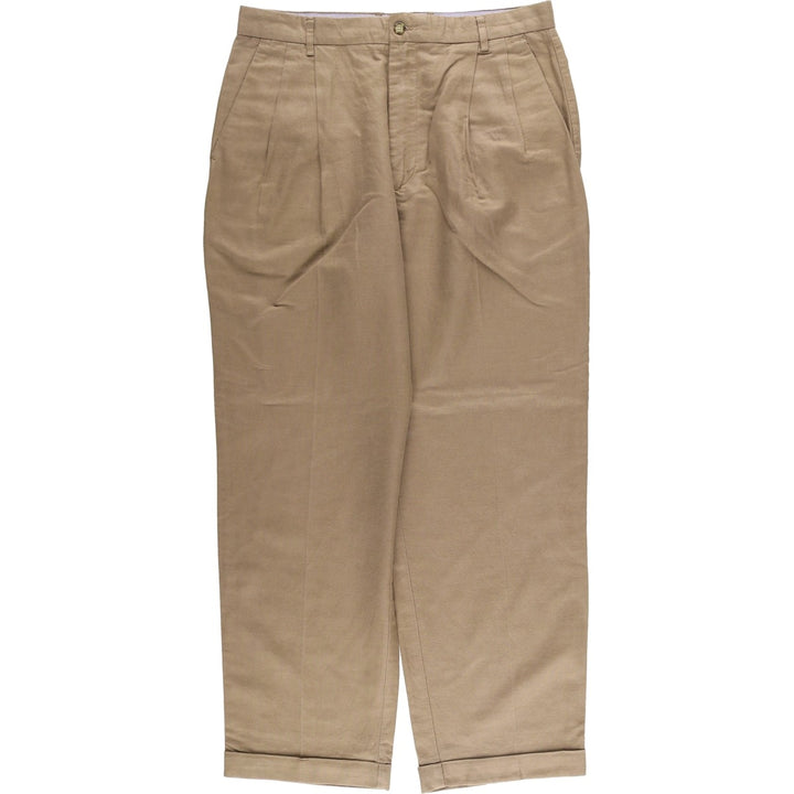 CLUB ROOM Two-pleat Linen Pants, Men's Size 34 linen Beige type Vintage Second Hand