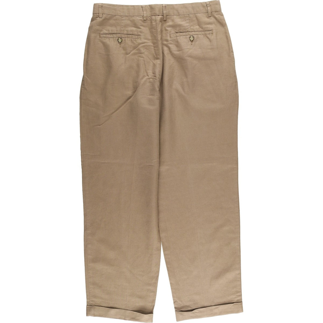 CLUB ROOM Two-pleat Linen Pants, Men's Size 34 linen Beige type Vintage Second Hand