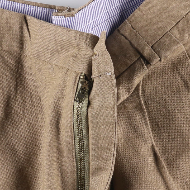 CLUB ROOM Two-pleat Linen Pants, Men's Size 34 linen Beige type Vintage Second Hand